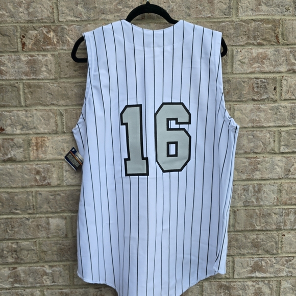 Vintage CHAMPRO SPORTS CUBS Button Up Sleeveless Jersey White Stripes #16 RARE - Picture 6 of 11